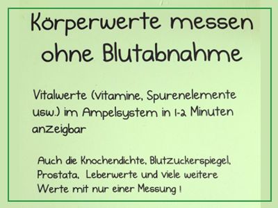 Körperwerte messen ohne Blutabnahme